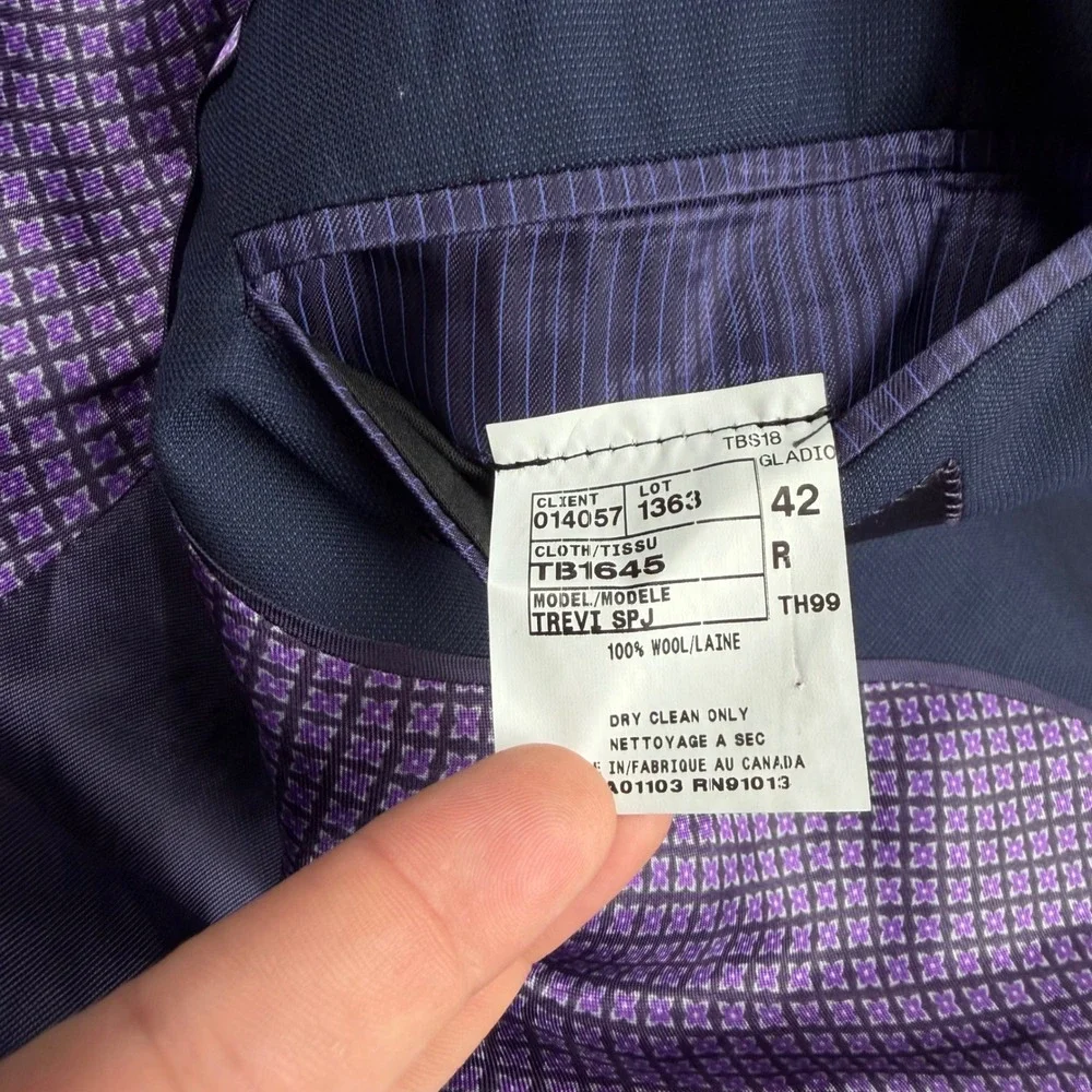 Ted Baker Mens Sport Coat Endurance Trevi SPJ Wool Navy Blue 42R